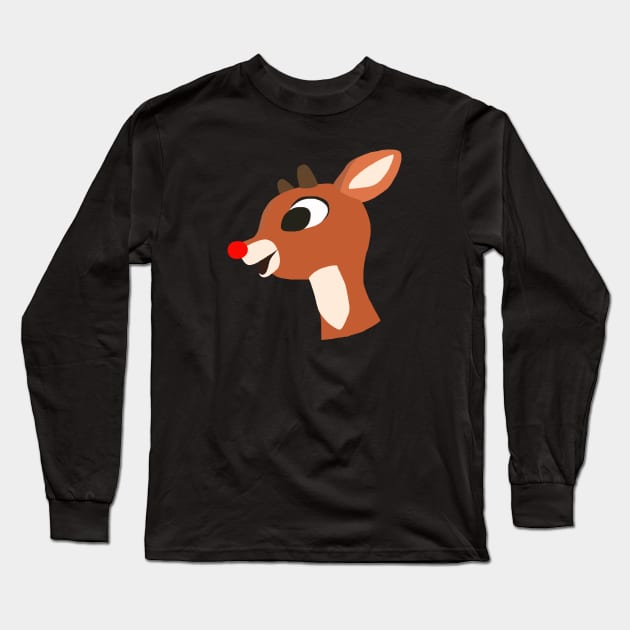 Rudolph the Red Nose Raindeer Long Sleeve T-Shirt by ElviaMontemayor